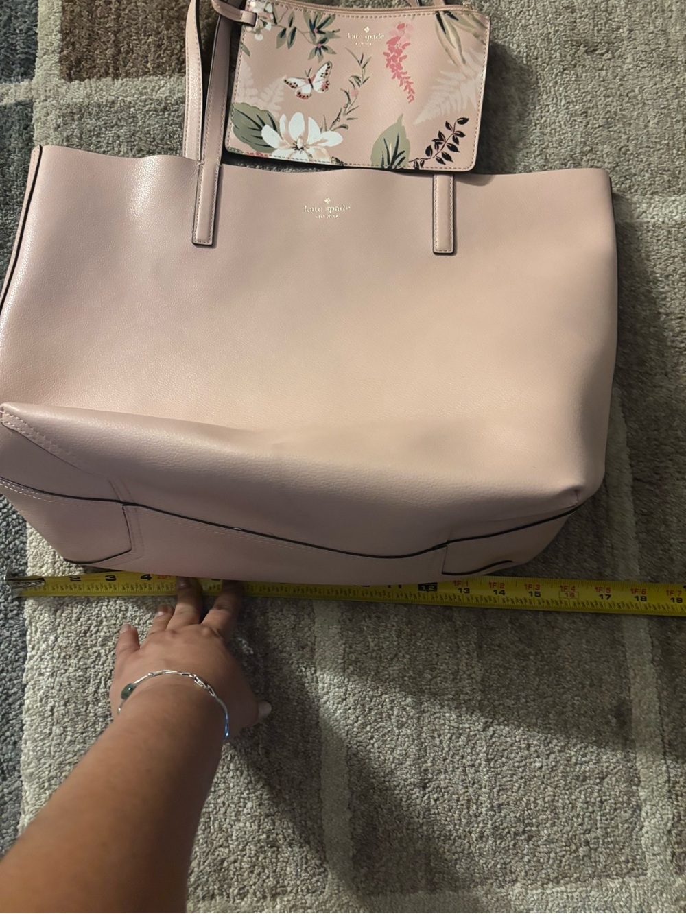 kate spade Pink Floral Tote with Matching Pouch - Picture 10 of 13